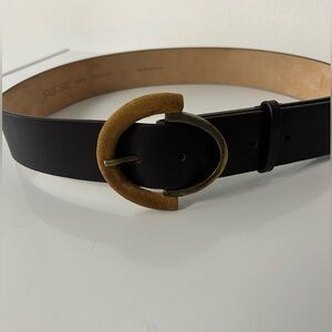 Per Se by Carlisle Italian Leather Belt XS – Suede Brass Oval Buckle